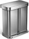 Simplehuman Πλαστικός Κάδος Απορριμμάτων με Πεντάλ 58lt Γκρι
