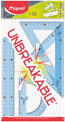 Maped Set 4 Plastic Geometric Tools Study Unbreakable Light Blue