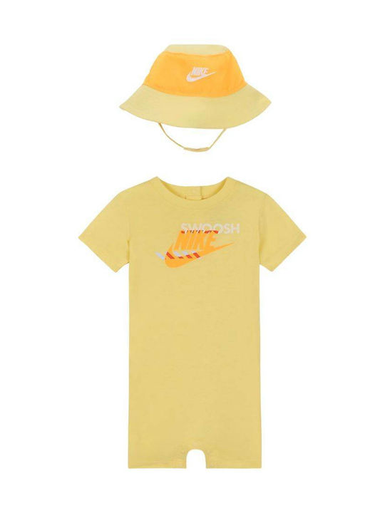 Nike Set Babystrampler Kurzärmelig mit Zubehör Yellow 2Stück