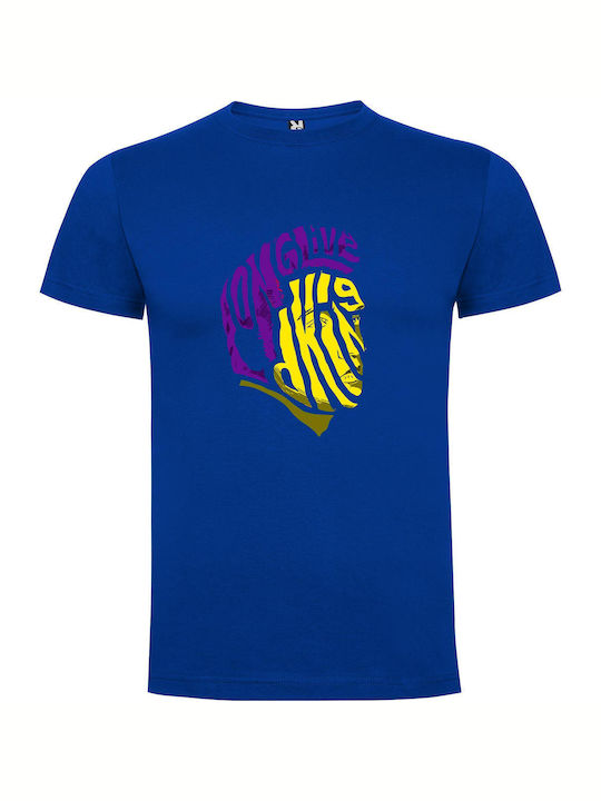 iLovePrints Jungle Man's Chin T-shirt Blue