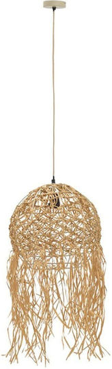 Inart Natural Pendant Light Beige with Socket E27 38x38x110cm