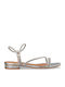 Women's Flat Sandals in Silver Color