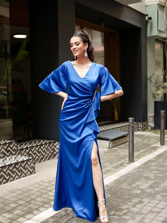 Dress for Wedding / Baptism Satin Blue
