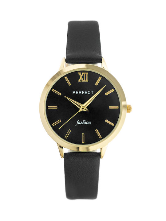 Perfect Watch with Black Leather Strap