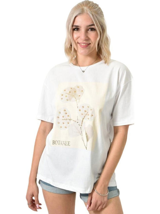 Potre Botanee Damen T-Shirt Weiß