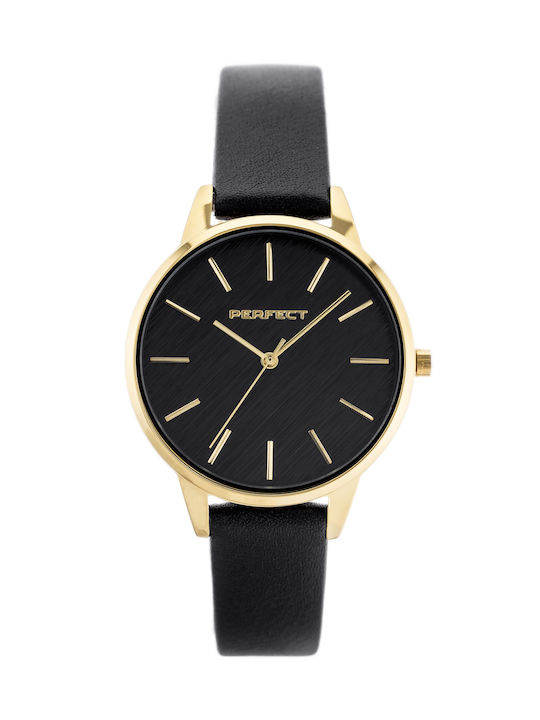 Perfect Watch with Black Leather Strap