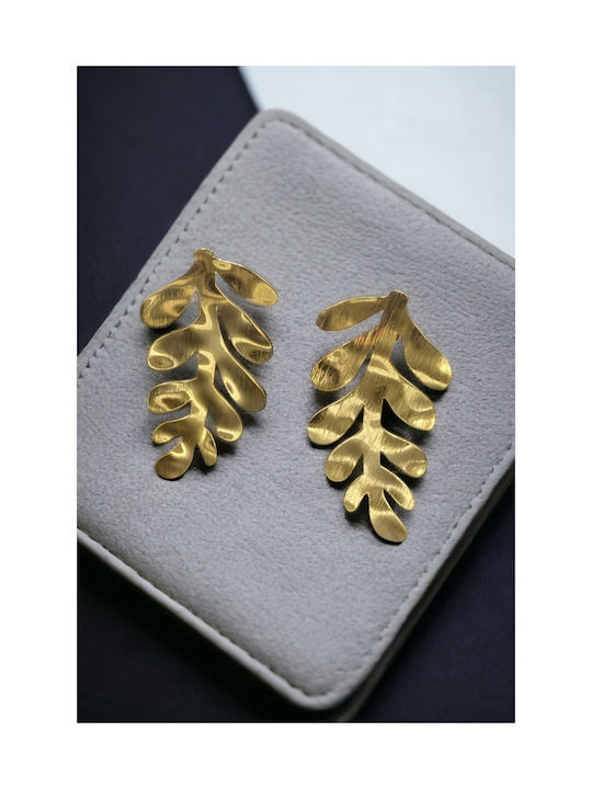 Steel Gold Plated Stud Earrings