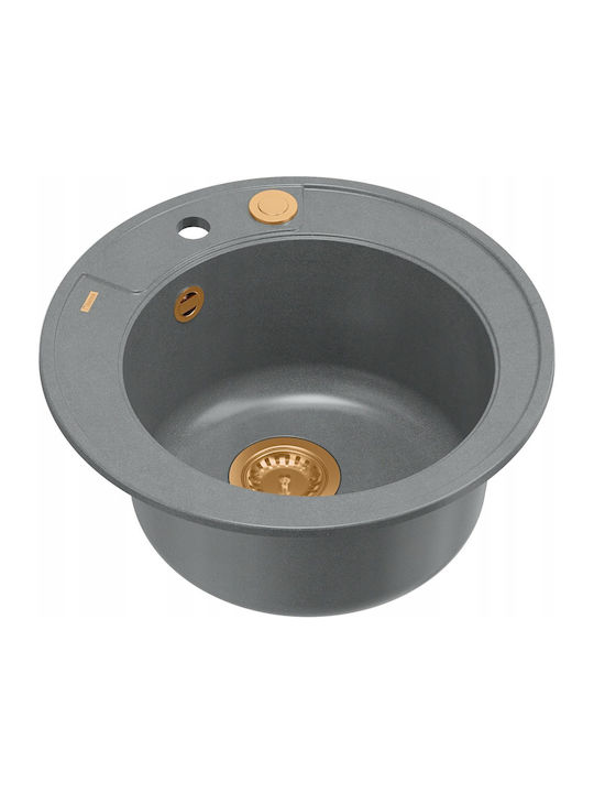 GraniteQ Drop-In Spüle aus Verbundgranulat B74xT52cm Silber