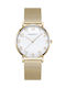 Perfect Damenuhr 36mm Batterie mit Gold Metall-Armband