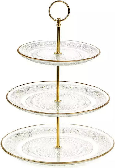 Nuova Vita Glas Etagere 3 Etagen Transparent W25.3xL25.3cm 1Stück
