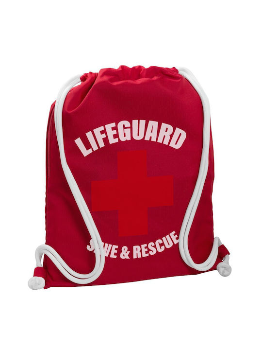 Koupakoupa Lifeguard Save & Rescue Τσάντα Πλάτης Γυμναστηρίου Κόκκινη