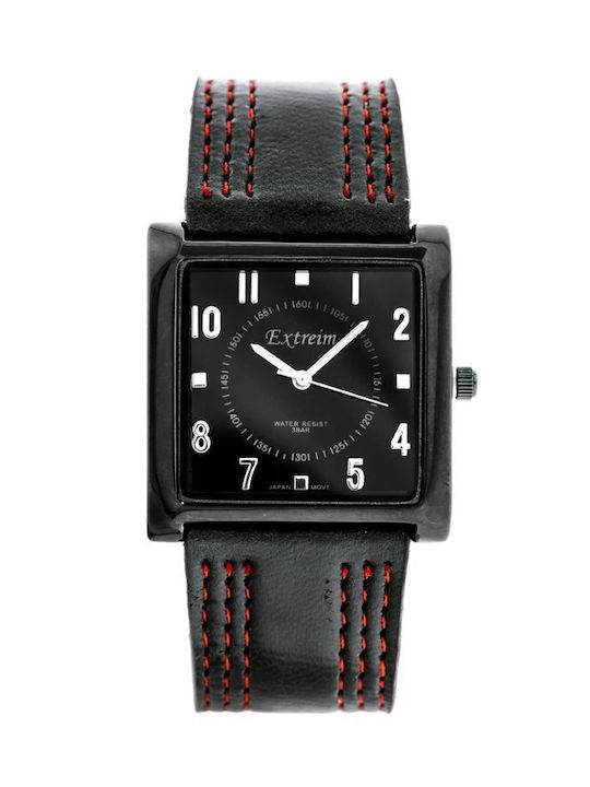 Extreim Watch with Black Leather Strap