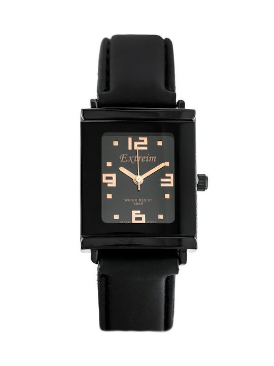 Extreim Watch with Black Leather Strap