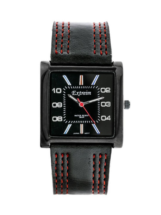 Extreim Watch with Black Leather Strap