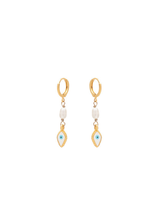 Earrings Hoops Eye Pearl