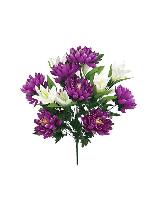 Marhome Buchet din Flori Artificiale Peony Purple 50cm 1buc