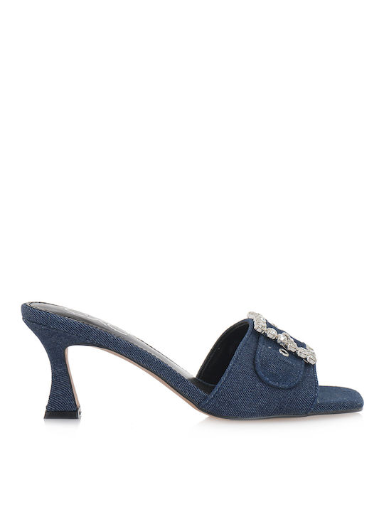 Exe Mules mit Absatz in Blau Farbe