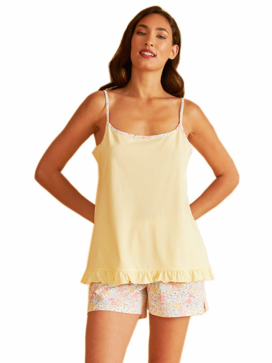 Harmony Women's Summer Cotton Babydoll Yellow