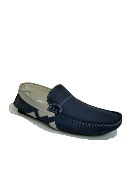Δερμάτινα Ανδρικά Loafers σε Μπλε Χρώμα