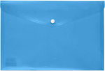 Salko Paper Φάκελος Διαφανής με Κουμπί για Χαρτί A4 Μπλε