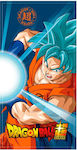 Prosop de plajă din microfibră Dragon Ball Super Goku Super Saiyan Blue 8435631339328 pentru copii