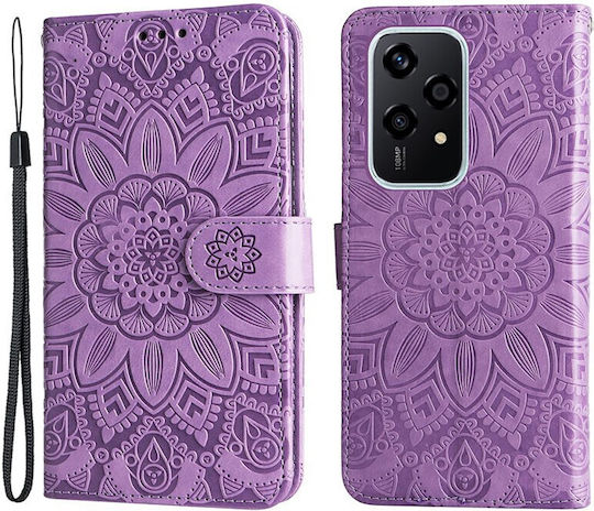 Embossed Sunflower Wallet Μωβ (Honor 200 Lite 5G)
