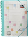 Skag Clipboard Flexible with 40 plastic sleeves Slides for Paper A4 Turquoise 1pcs