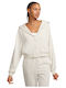 Sportswear Women's Sweatshirt Jacket Hooded Ecru
