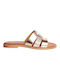 Ligglo Leather Women's Flat Sandals in Gold Color