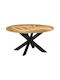Oval Table Dining Room from Solid Wood & Metal Coffee 150x150x76cm