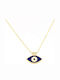 Women's Eye Pendant 14 Karat Gold Decorated with Enamel
