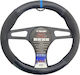 Simoni Racing Car Steering Wheel Cover with Diameter 37-39cm made of Leatherette Black with Black Stitching