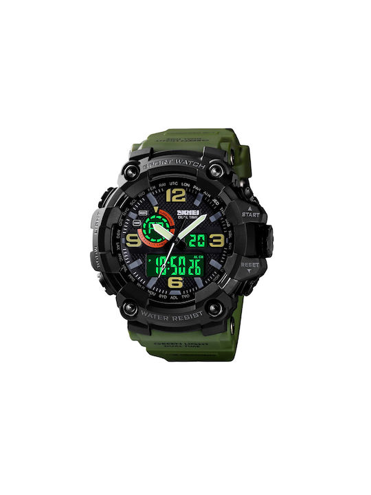 Skmei Analog/Digital Watch Chronograph Battery with Rubber Strap Green