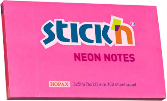 Stick'N Αυτοκόλλητα Χαρτάκια Σημειώσεων σε Κύβο Ροζ 12.7x7.6εκ.