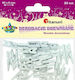 25x8mm Wooden Staple 25 Pieces White