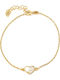 George Art Jewels Γυναικείο Βραχιόλι Αλυσίδα με σχέδιο Καρδιά από Ασήμι Επιχρυσωμένο