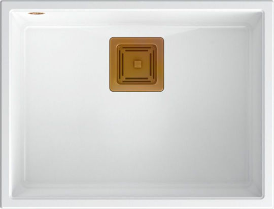 Quadron David 50 Ένθετος Νεροχύτης από Συνθετικό Γρανίτη Μ55xΠ42cm Λευκός