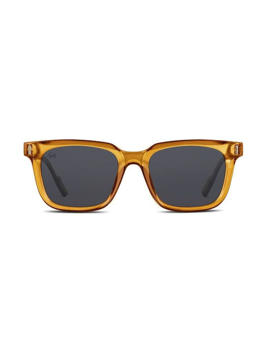 Twig Fleming Sonnenbrillen mit Gelb Rahmen und Gray Linse FGS04