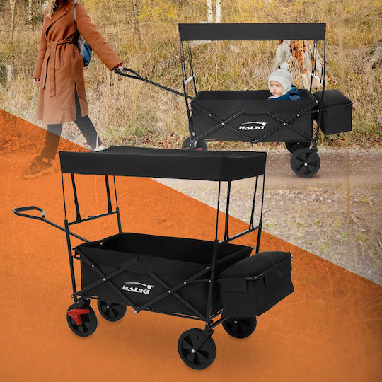 Hauki Transport Trolley Foldable for Weight Load up to 80kg Black