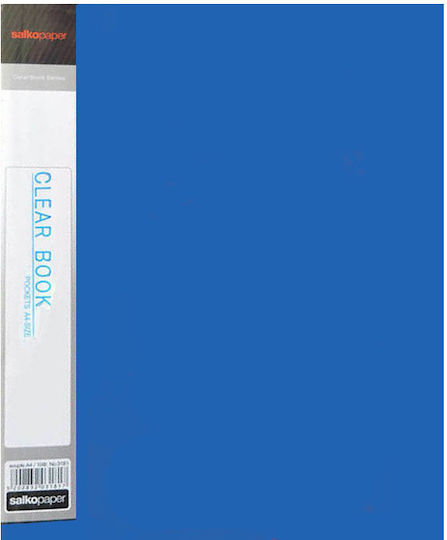 Salko Paper Mappe Suppl mit 10 Plastikhüllen Folien für Papier A4 Blau 1Stück