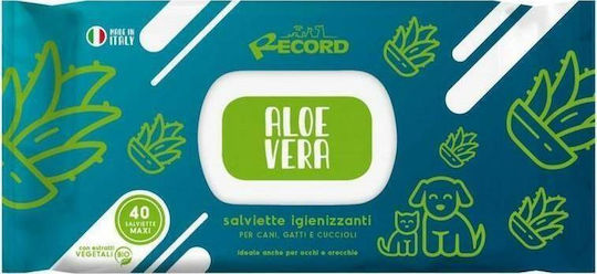 Record 40 Șervețele Câine Pentru Curățarea Corpului Cu Aloe