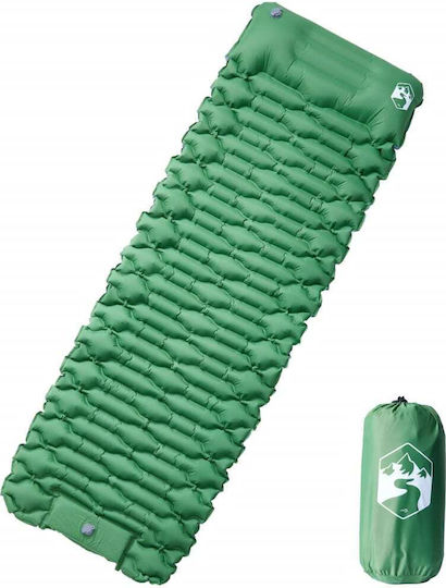vidaXL Selbstaufblasbares Halb doppelt Camping Schlafmatte 193x66cm Dicke 6cm Grüne