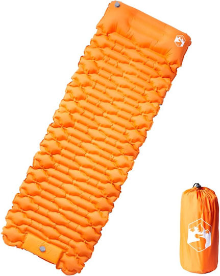 vidaXL Self-Inflating Semi-double Camping Sleeping Mat 193x66cm Thickness 6cm Orange