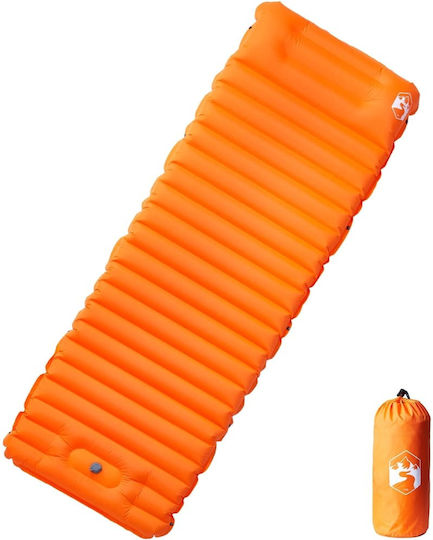 vidaXL Αυτοφούσκωτο Ημίδιπλο Υπόστρωμα Camping 190x68cm Πάχους 10cm Πορτοκαλί