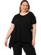 Women's Blouse Cotton Short Sleeve Black