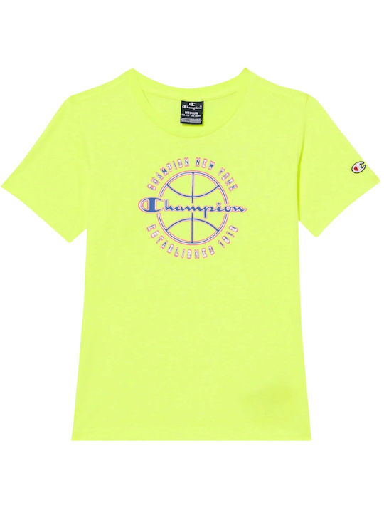 Champion Παιδικό T-shirt Κίτρινο Crewneck