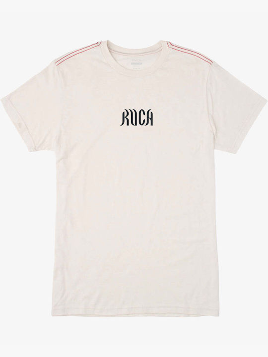 RVCA Ανδρικό T-shirt Κοντομάνικο Antique White