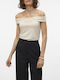 Vero Moda Γυναικεία Μπλούζα Off-Shoulder Birch Ecru