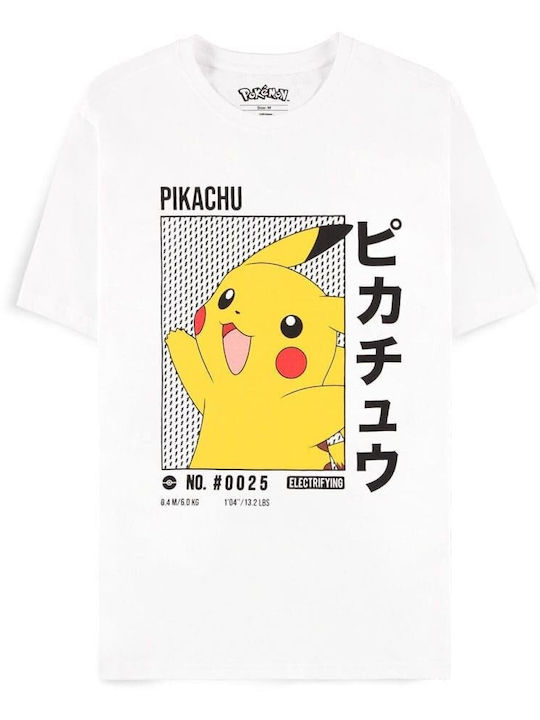 Difuzed Pikachu Tricou Pokemon Alb