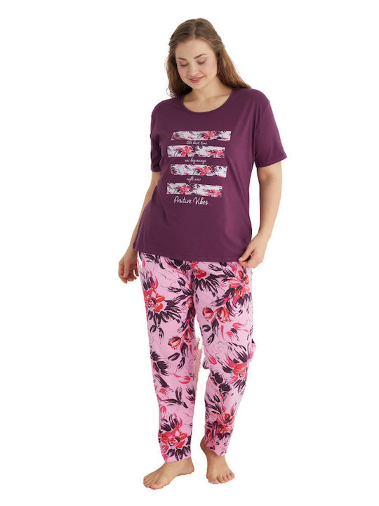 Sexen Set Pijamale pentru Femei Bordeaux Sexen Set Pijamale pentru Femei Bordeaux